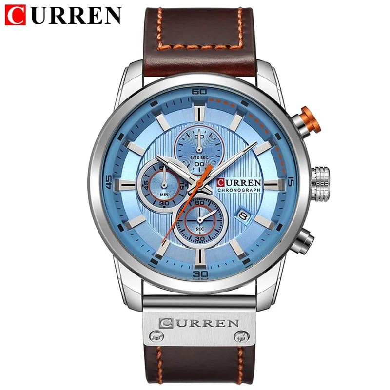 Herren Armbanduhr Silber Schwarz Edelstahl Fashion Luxus Chronograph Business