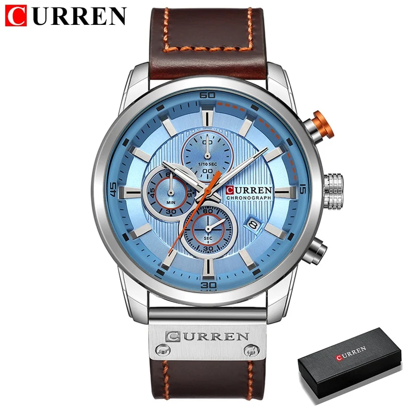 Herren Armbanduhr Silber Schwarz Edelstahl Fashion Luxus Chronograph Business