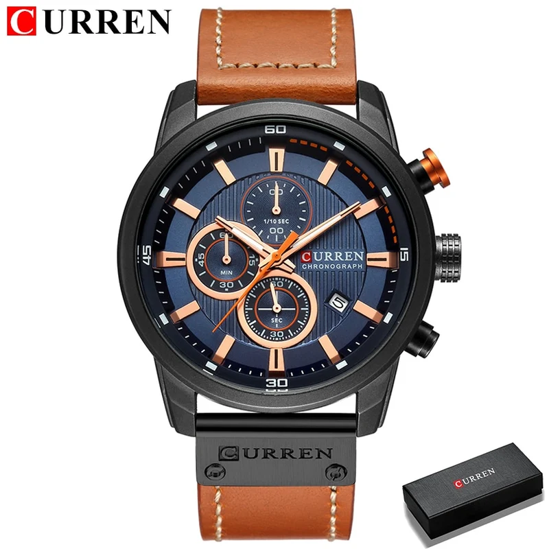 Herren Armbanduhr Silber Schwarz Edelstahl Fashion Luxus Chronograph Business