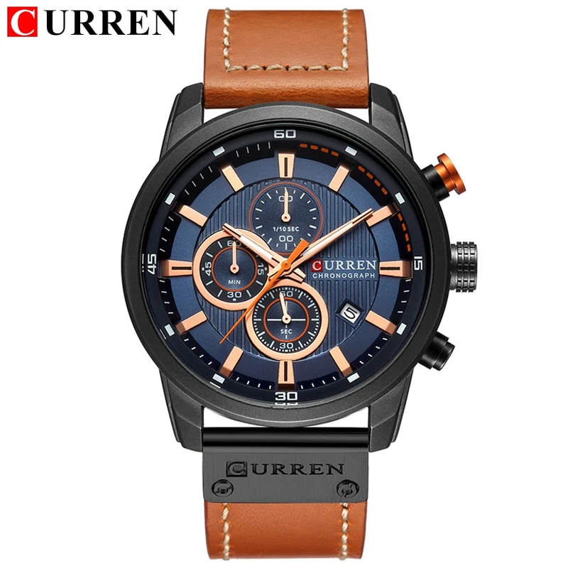 Herren Armbanduhr Silber Schwarz Edelstahl Fashion Luxus Chronograph Business