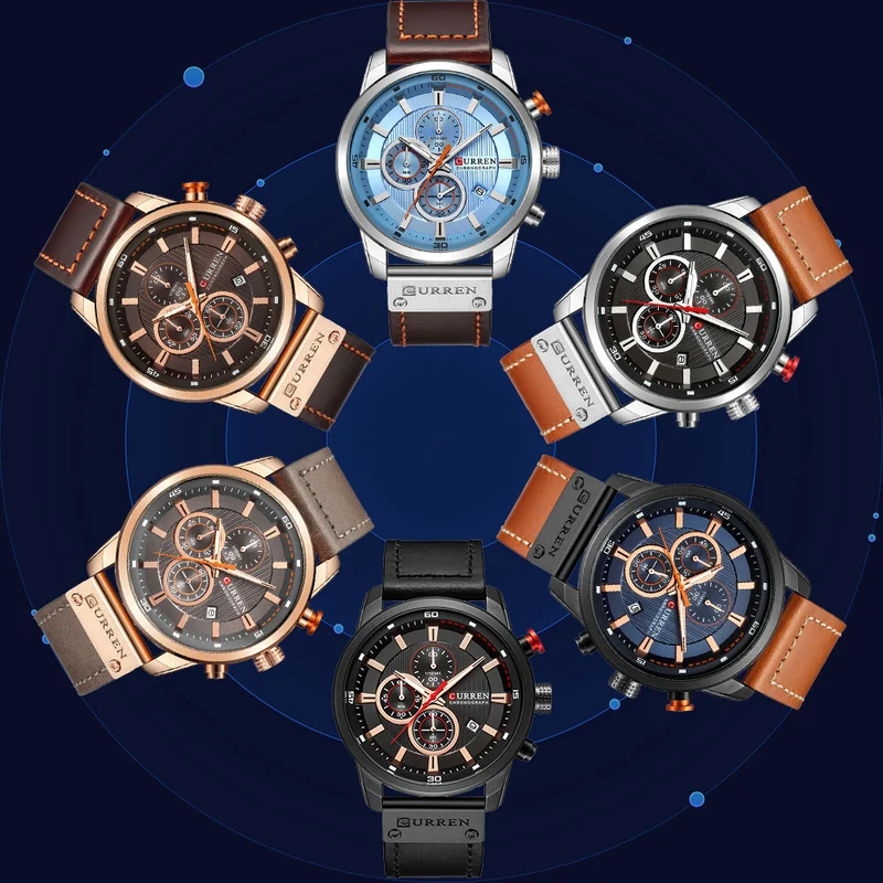 Herren Armbanduhr Silber Schwarz Edelstahl Fashion Luxus Chronograph Business