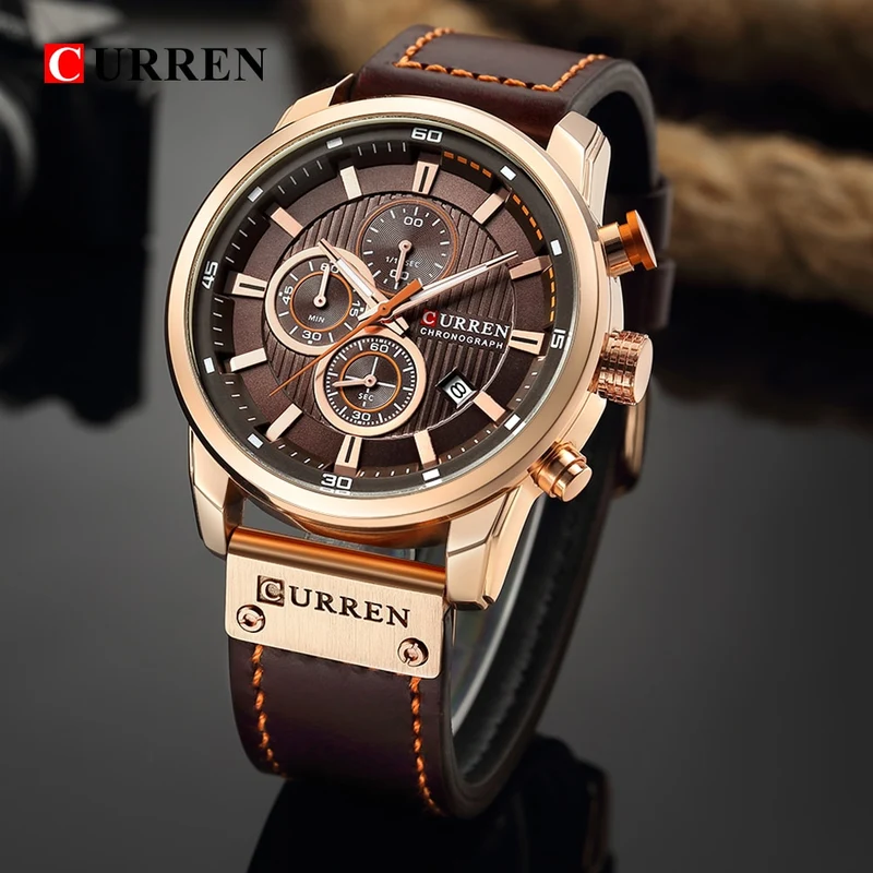 Herren Armbanduhr Silber Schwarz Edelstahl Fashion Luxus Chronograph Business