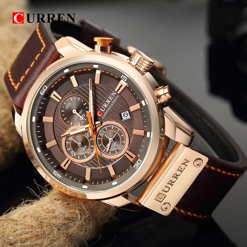Herren Armbanduhr Silber Schwarz Edelstahl Fashion Luxus Chronograph Business
