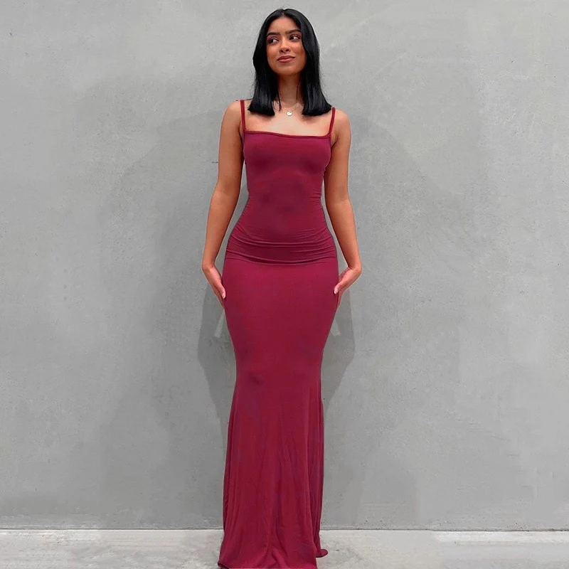 Damen Boho Sommerkleid Strandkleid Midikleid Urlaub Freizeitkleid Ärmellos Trägerkleid