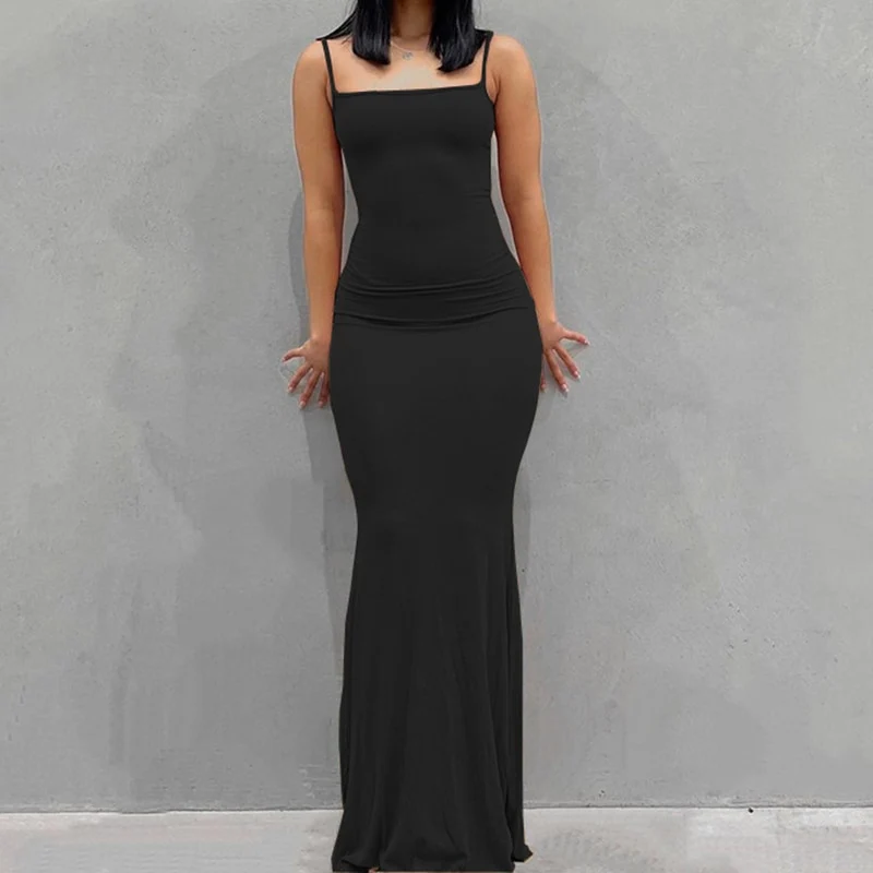 Damen Boho Sommerkleid Strandkleid Midikleid Urlaub Freizeitkleid Ärmellos Trägerkleid