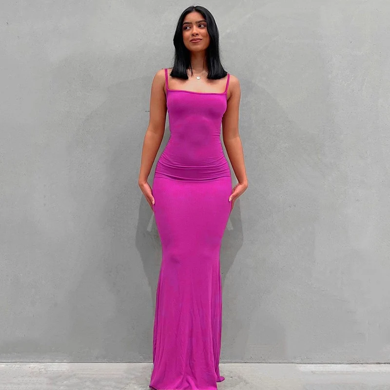 Damen Boho Sommerkleid Strandkleid Midikleid Urlaub Freizeitkleid Ärmellos Trägerkleid
