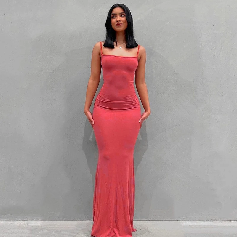 Damen Boho Sommerkleid Strandkleid Midikleid Urlaub Freizeitkleid Ärmellos Trägerkleid