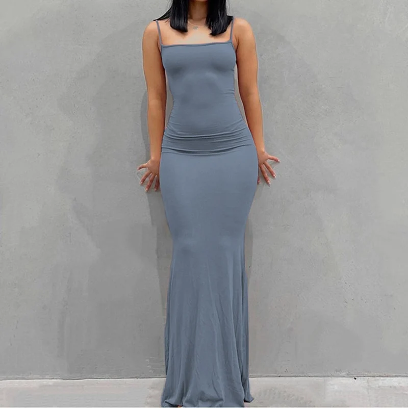 Damen Boho Sommerkleid Strandkleid Midikleid Urlaub Freizeitkleid Ärmellos Trägerkleid