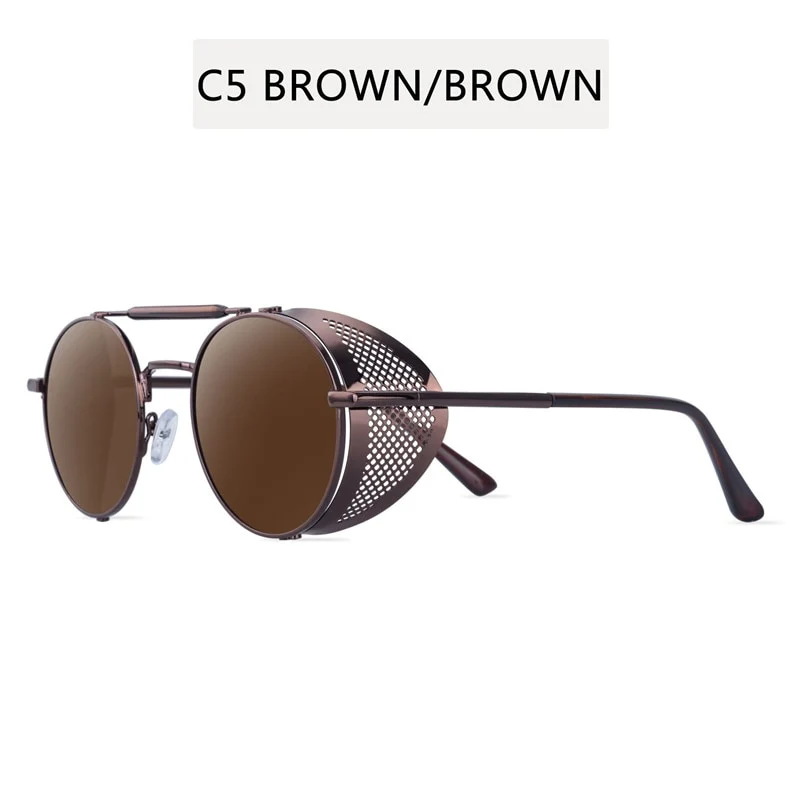 Runde Polarisierte Sonnenbrille Retro Männer Frauen Metall Kreis Fahren Gläser UV400