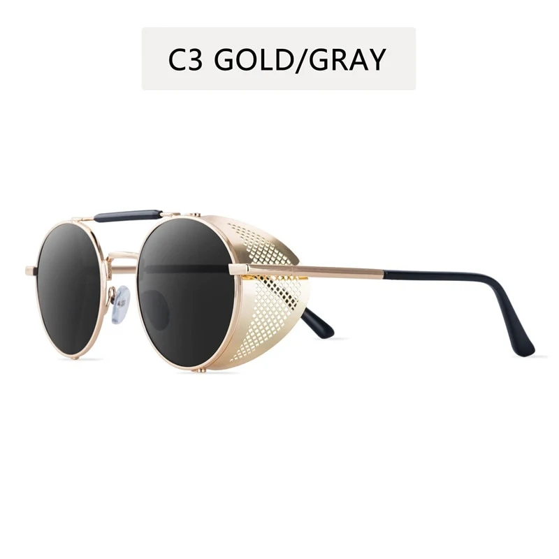 Runde Polarisierte Sonnenbrille Retro Männer Frauen Metall Kreis Fahren Gläser UV400