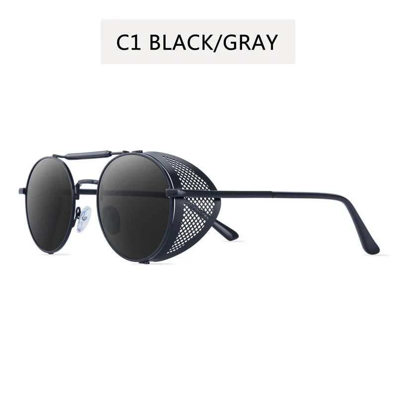 Runde Polarisierte Sonnenbrille Retro Männer Frauen Metall Kreis Fahren Gläser UV400