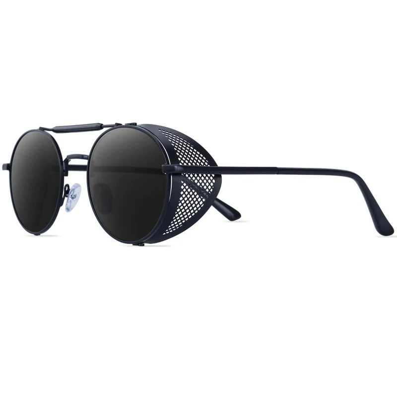 Runde Polarisierte Sonnenbrille Retro Männer Frauen Metall Kreis Fahren Gläser UV400