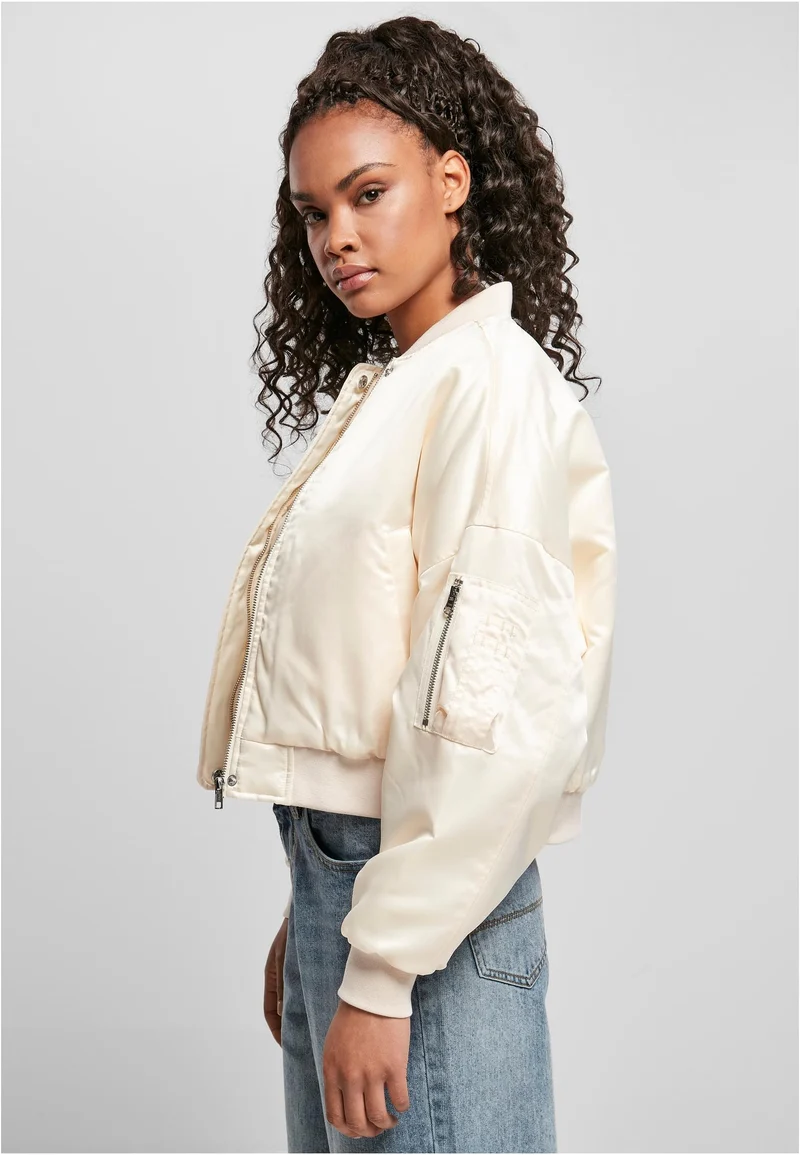 UC Short Oversized Satin Bomber Jacket