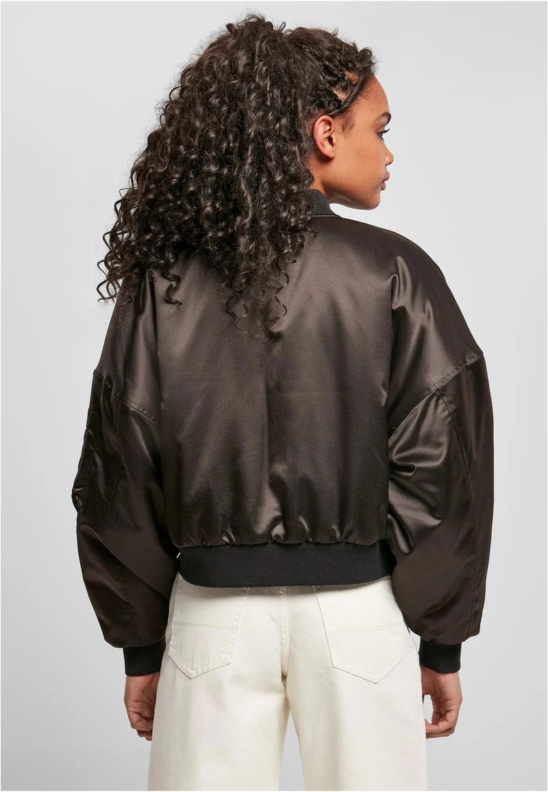 UC Short Oversized Satin Bomber Jacket