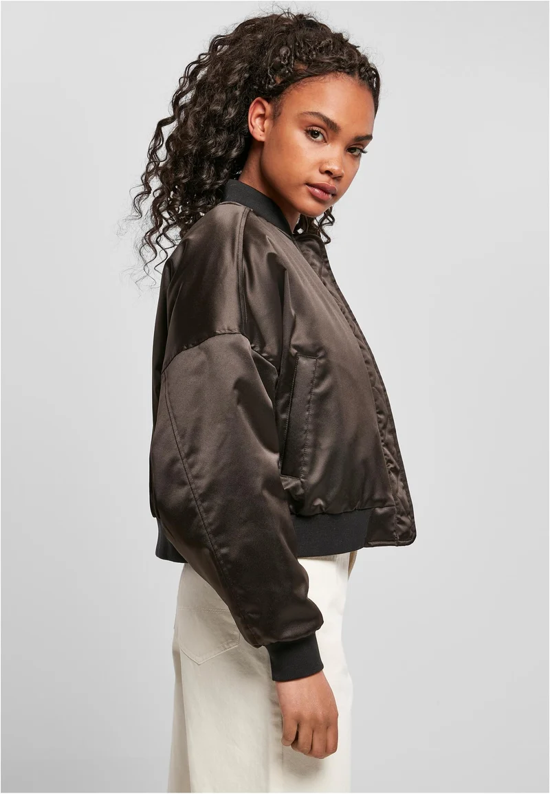 UC Short Oversized Satin Bomber Jacket