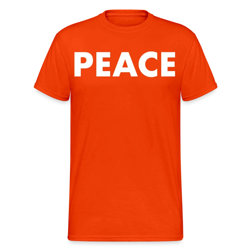 Herren Peace T-Shirt Rundhals Unisex Streetwear Gildan 100% Baumwolle