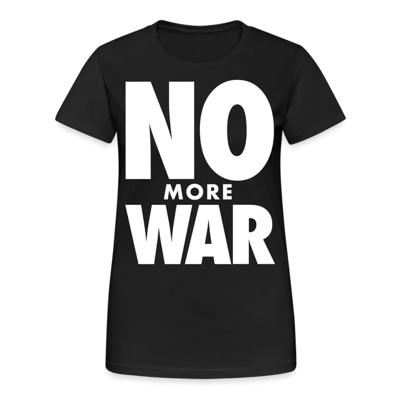 T-Shirt Damen Oberteil Frauen No More War kurzarm Tshirt Baumwolle Rundhals