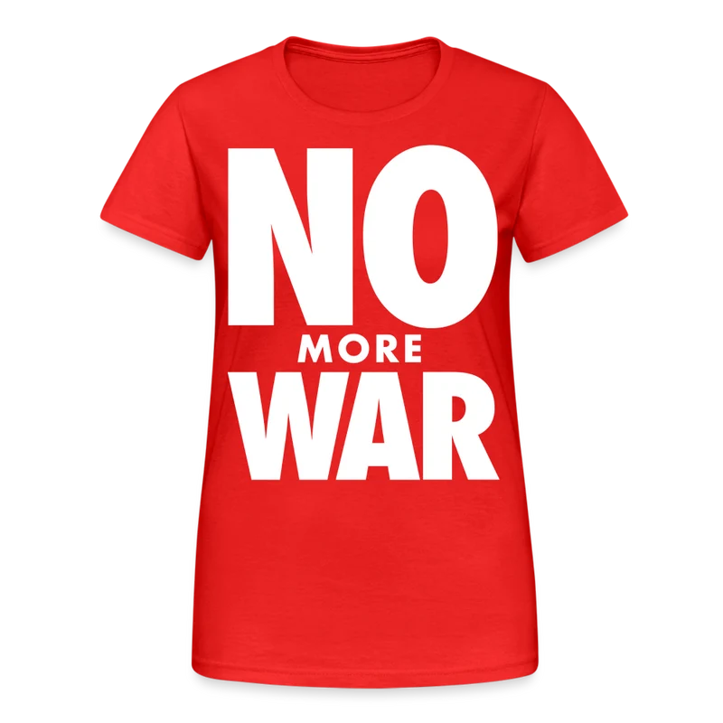T-Shirt Damen Oberteil Frauen No More War kurzarm Tshirt Baumwolle Rundhals