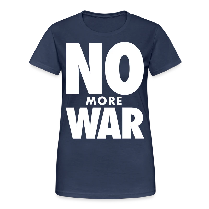 T-Shirt Damen Oberteil Frauen No More War kurzarm Tshirt Baumwolle Rundhals