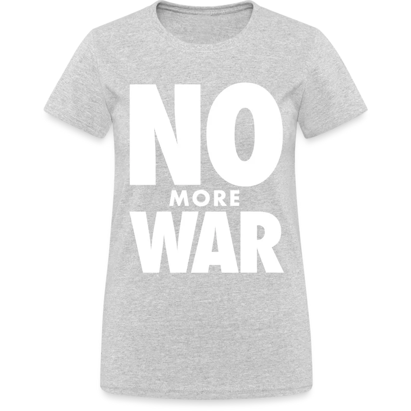 T-Shirt Damen Oberteil Frauen No More War kurzarm Tshirt Baumwolle Rundhals