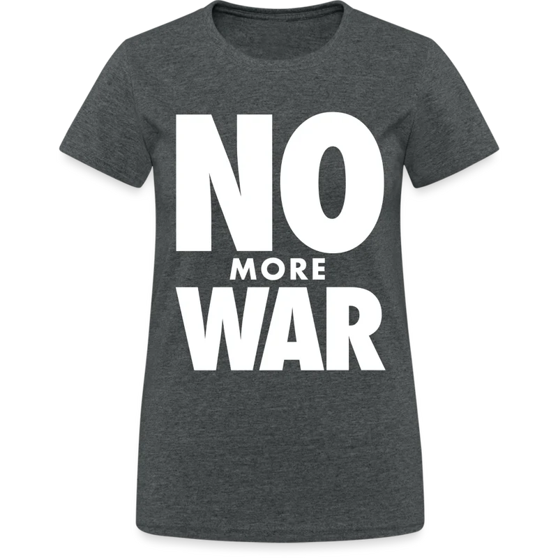 T-Shirt Damen Oberteil Frauen No More War kurzarm Tshirt Baumwolle Rundhals