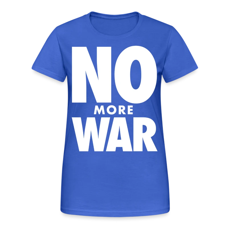 T-Shirt Damen Oberteil Frauen No More War kurzarm Tshirt Baumwolle Rundhals