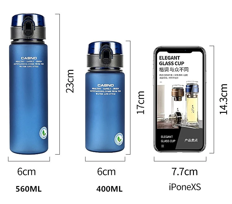 560ML Trinkflasche Sportflasche Wasserflasche Getränkeflasche BPA-frei Tritanflasche