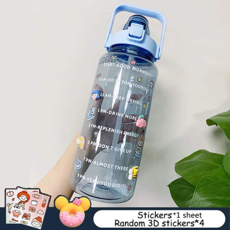 2L Trinkflasche Sportflasche Wasserflasche Getränkeflasche BPA-frei Tritanflasche