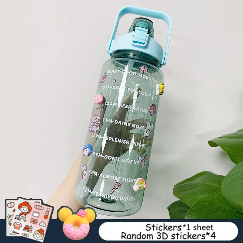 2L Trinkflasche Sportflasche Wasserflasche Getränkeflasche BPA-frei Tritanflasche