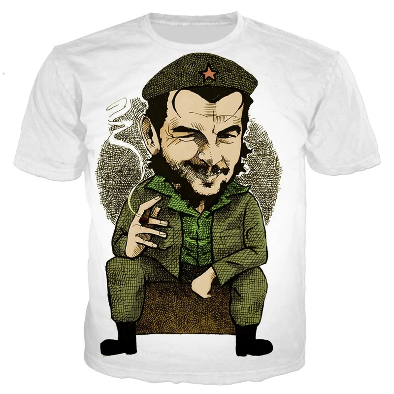 Herren Che Guevara 3D T-Shirt Rundhals Unisex Sommer Streetwear