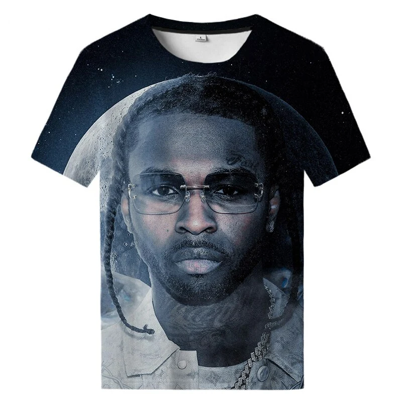 Herren Rapper Pop Smoke 3D T-Shirt Rundhals Unisex Sommer Streetwear