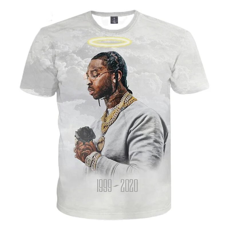 Herren Rapper Pop Smoke 3D T-Shirt Rundhals Unisex Sommer Streetwear
