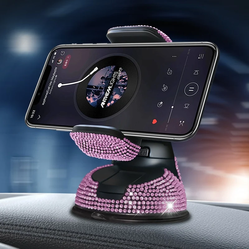 Auto Handy Halterung KFZ Armaturenbrett Smartphone Halter Saugnapf Strass
