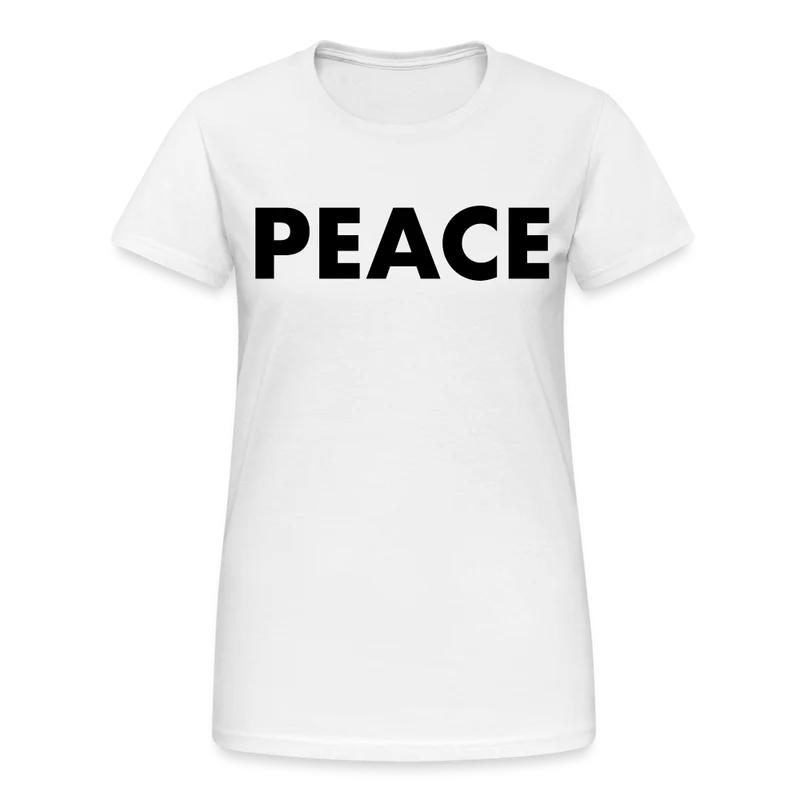 T-Shirt Damen Oberteil Frauen Peace kurzarm Shirt Baumwolle Rundhals