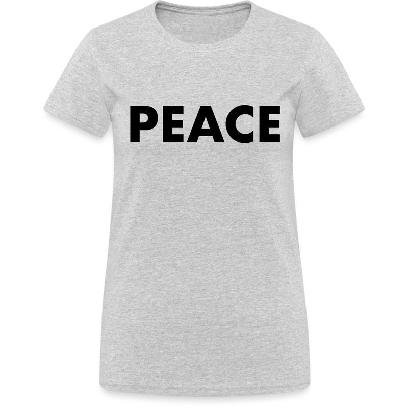 T-Shirt Damen Oberteil Frauen Peace kurzarm Shirt Baumwolle Rundhals