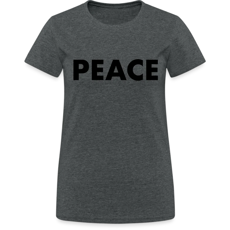 T-Shirt Damen Oberteil Frauen Peace kurzarm Shirt Baumwolle Rundhals