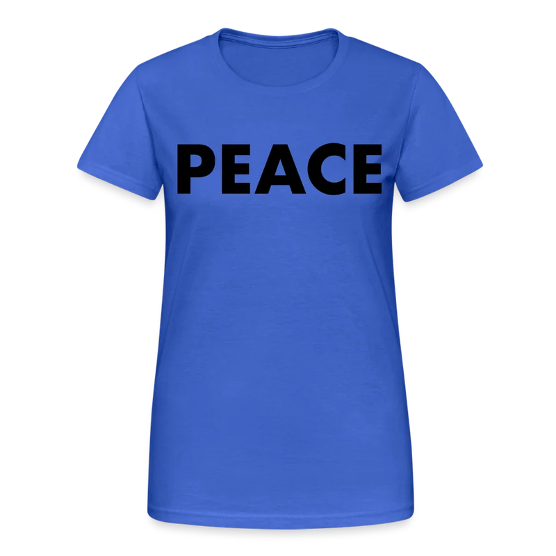 T-Shirt Damen Oberteil Frauen Peace kurzarm Shirt Baumwolle Rundhals