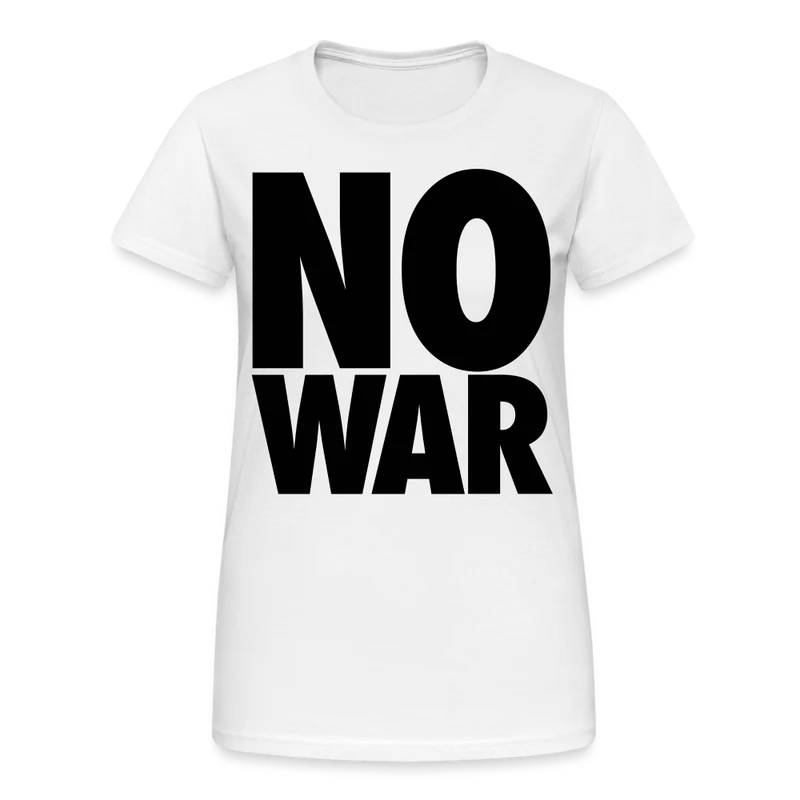 T-Shirt Damen Oberteil Frauen No War kurzarm Tshirt Baumwolle Rundhals