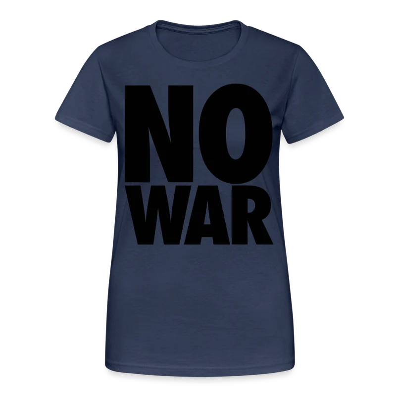 T-Shirt Damen Oberteil Frauen No War kurzarm Tshirt Baumwolle Rundhals