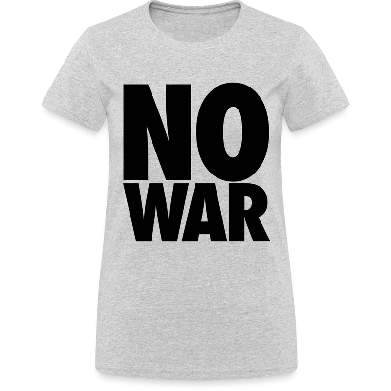 T-Shirt Damen Oberteil Frauen No War kurzarm Tshirt Baumwolle Rundhals