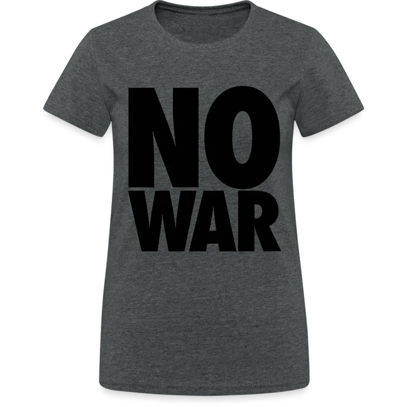 T-Shirt Damen Oberteil Frauen No War kurzarm Tshirt Baumwolle Rundhals