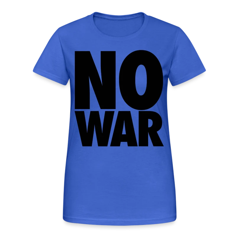 T-Shirt Damen Oberteil Frauen No War kurzarm Tshirt Baumwolle Rundhals