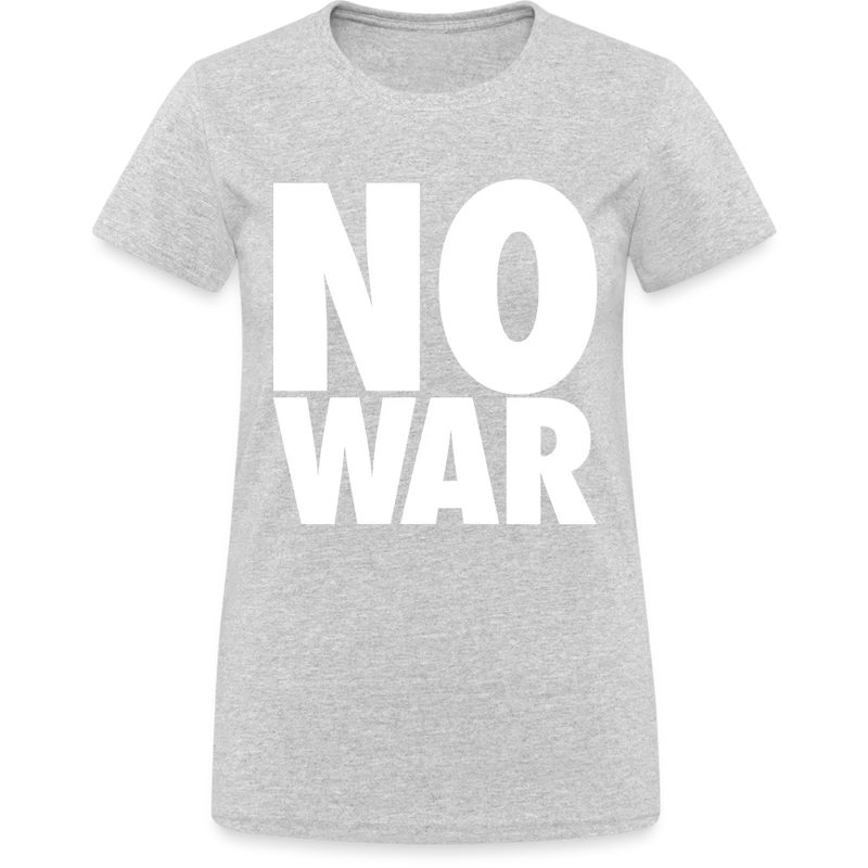 T-Shirt Damen Oberteil Frauen No War kurzarm Tshirt Baumwolle Rundhals