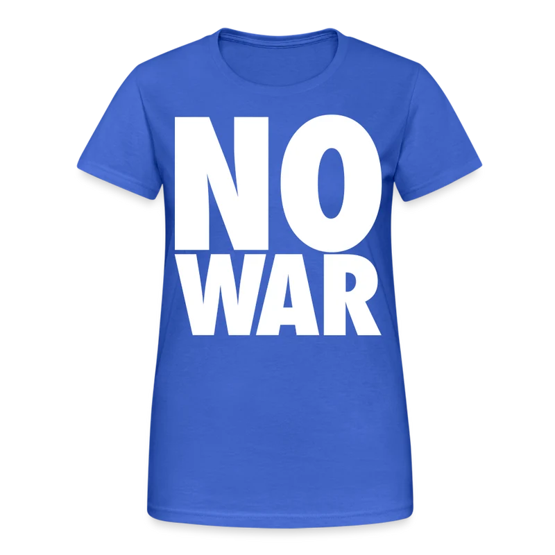 T-Shirt Damen Oberteil Frauen No War kurzarm Tshirt Baumwolle Rundhals