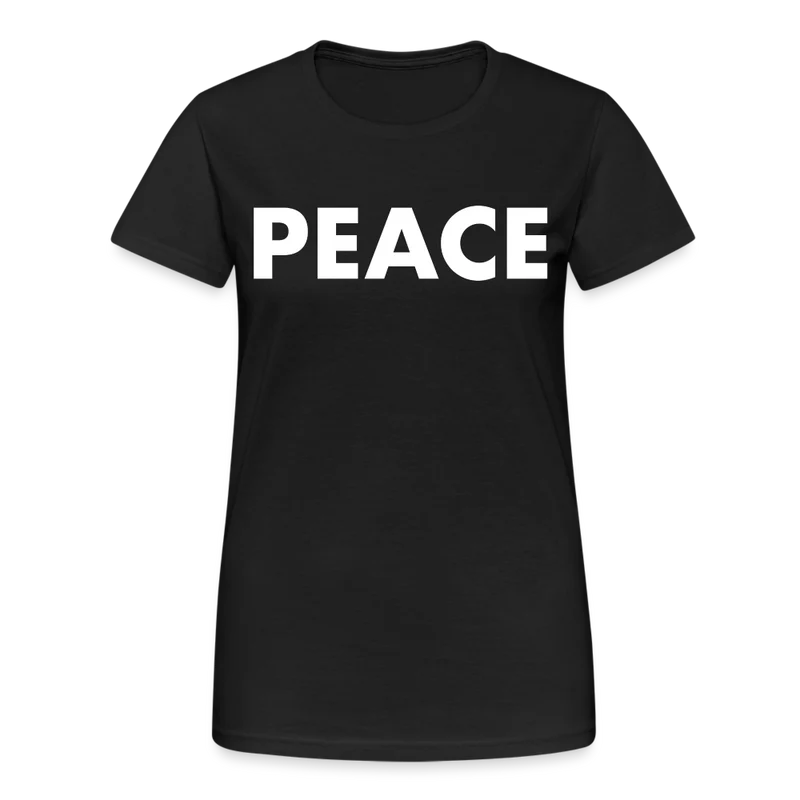 T-Shirt Damen Oberteil Frauen Peace kurzarm Tshirt Baumwolle Rundhals