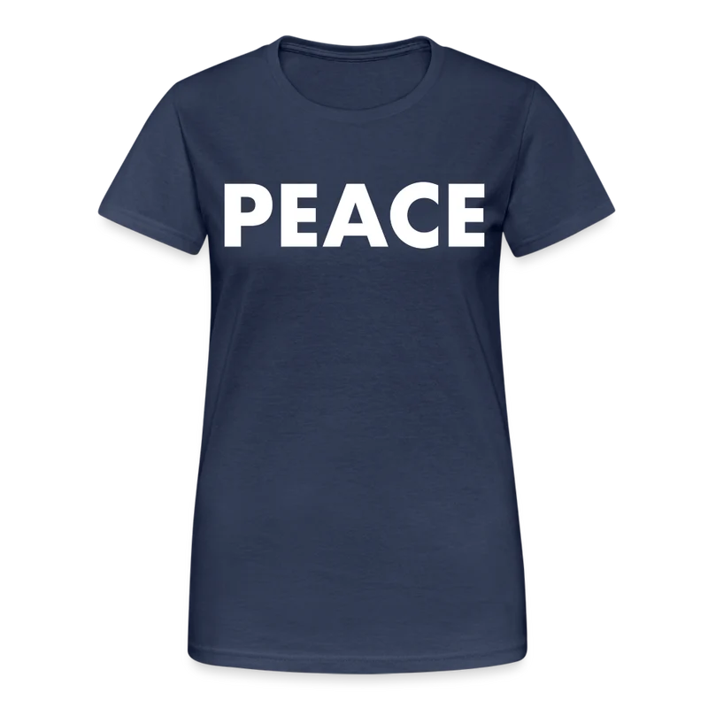 T-Shirt Damen Oberteil Frauen Peace kurzarm Tshirt Baumwolle Rundhals