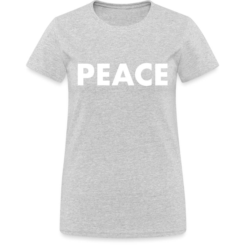 T-Shirt Damen Oberteil Frauen Peace kurzarm Tshirt Baumwolle Rundhals