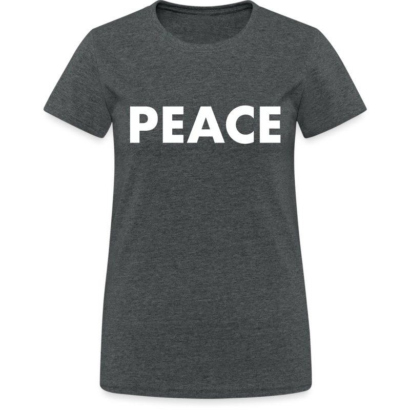T-Shirt Damen Oberteil Frauen Peace kurzarm Tshirt Baumwolle Rundhals