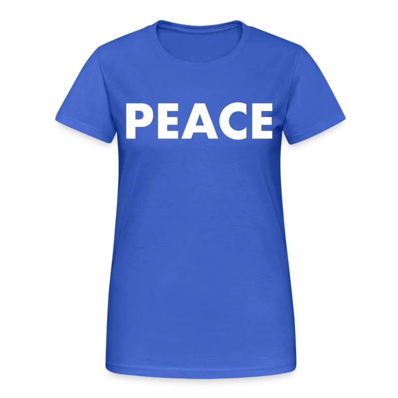 T-Shirt Damen Oberteil Frauen Peace kurzarm Tshirt Baumwolle Rundhals