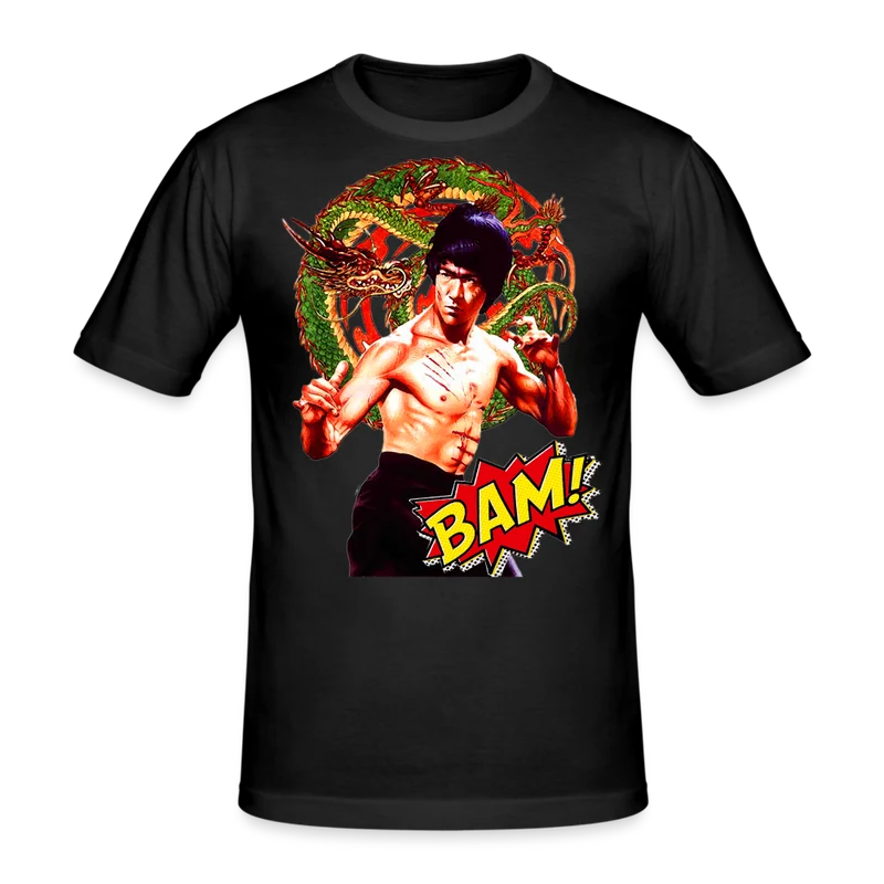Männer Gildan Heavy Kurzarm T-Shirt Streetwear Bruce Lee